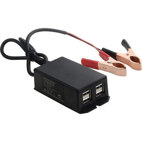 Adaptateur d'alimentation USB 12V 24V à 5V – Chargeur étanche pour moto avec 4 ports USB – Protection intelligente contre surtensions (1/5)