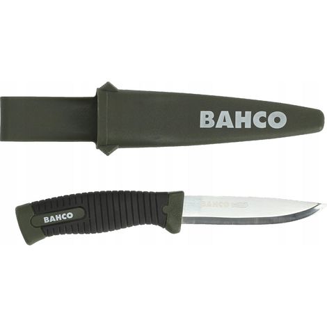 Cuchillo Laplander con mango verde bi-componente, embalaje blister
