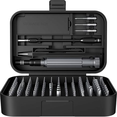 Set de Tournevis de Précision, Set de Tournevis Portable Embouts Magnétiques Tournevis Torx Hex Téléphone, Ordinateur Portable, PC, Montre, Lunettes,Noir (1/5)