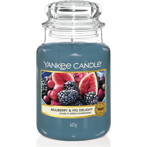 YANKEE CANDLE BOTE GRANDE VELAS HIGOS Y M RES, AZUL, 9,9 X 9,9 X 16,8 CM YANKEE HOME 1556245E (1/3)