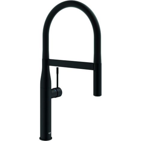 GROHE Miscelatore monocomando per lavello Essence 30503 con doccetta professionale phantom black, 30503KF0