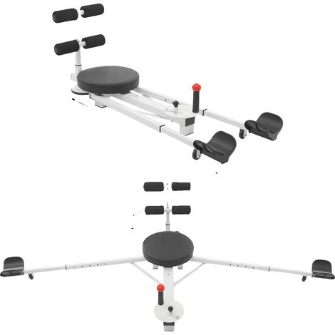 Prensa de piernas, entrenador multifuncional, longitud ajustable, color negro. (1/2)