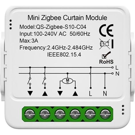 Interrupteur Module Volet Roulant Connecté, Commutateur Rideau Stores WiFi, Compatible avec Alexa Google Home pour Commande Vocale, Minuterie Intelligent Moteur Mural (1/4)