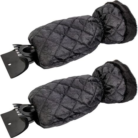 Set di 2 raschietti per ghiaccio per auto - Guanto raschietto per parabrezza auto per finestrini, raschietti per neve con rivestimento impermeabile, rimuove il ghiaccio e mantiene le mani calde - 2 pe