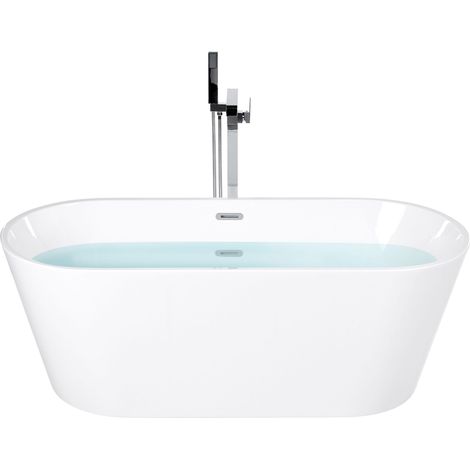 Vasca da Bagno Acrilico Sanitario Bianco Ovale 160 x 80 cm Havana (1/5)