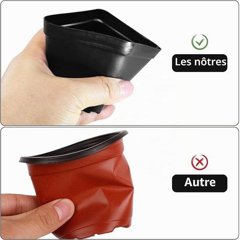 Pots pour Semis 7cm - Carrés en Plastique pour Pépinière, Repiquage et Culture - Plantation Intérieure et Extérieure (1/3)