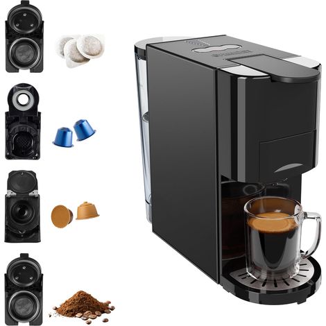 Machine à espresso 4 en 1 19 Bars 1450 W Noir (1/2)