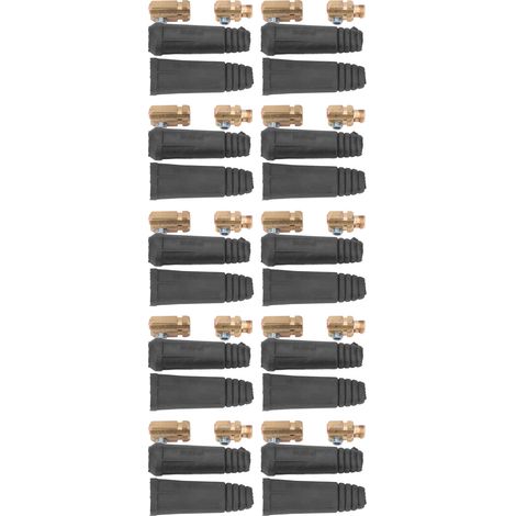 20 pcs connecteurs câble soudure prise laiton caoutchouc pour poste à souder européen raccord rapide 200-250A Ø9mm (1/5)