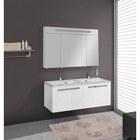 Ensemble de meubles de salle de bains EBLI Série MAB blanc brillant (1/5)