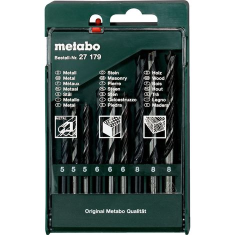 Metabo Bohrersortiment-Kassette 9-teilig Metall-, Stein-, Holzbohrer 627179000 (1/3)