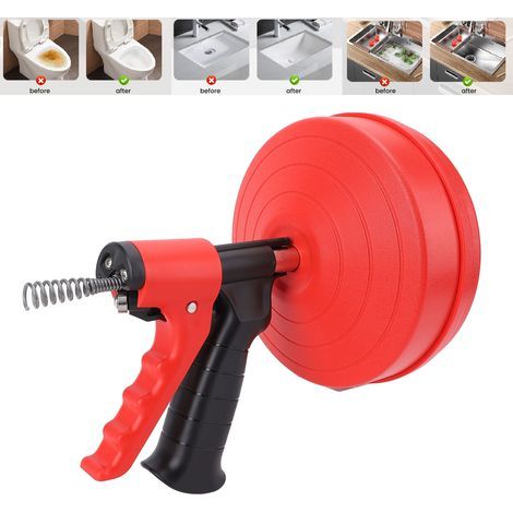 2-Mode Plumbing Auger - 65 Manganese Steel Spring - Effective for Unclogging Sinks and Toilets - 10m (1/5)