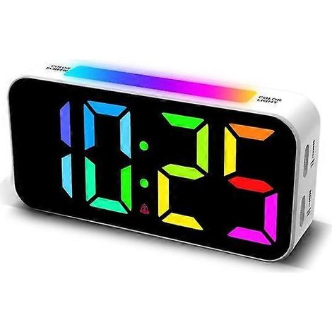 Réveil Cadmos ultra puissant pour adultes au sommeil profond Horloge numérique avec veilleuse 7 couleurs Volume réglable (1/5)