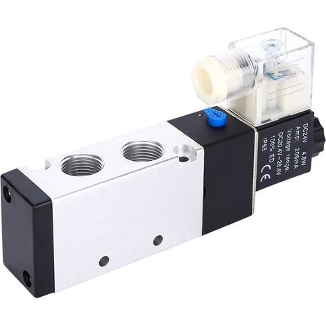 Vanne électromagnétique 4V310-10, type sortie 2 positions, 5 voies, accessoire industriel pour AirTAC (DC24V) (1/5)