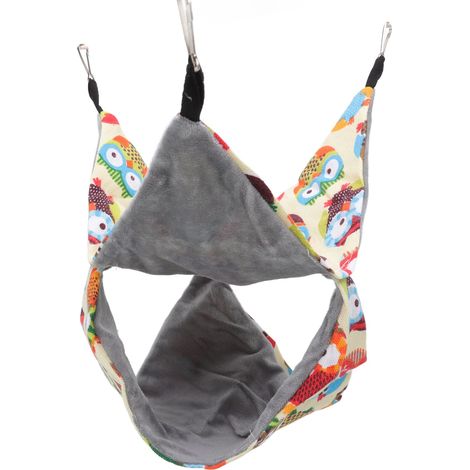 Petit hamac suspendu triangulaire à double couche pour cage d'animal de compagnie (hamster, souris, rat, gerbille) (1/5)