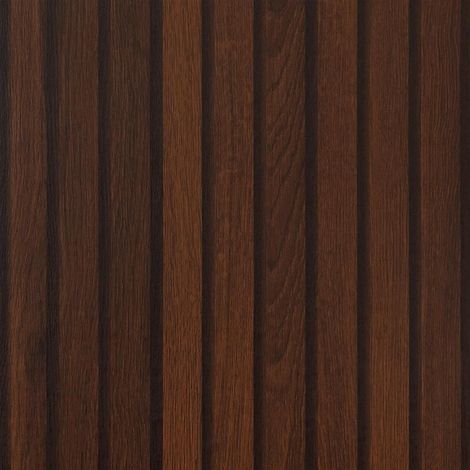 Papier Peint Panneau Bois Panneaux Acoustiques 3D 60cm x 400cm Vinyle Papier Peint Adhesif Mural Marron Foncé Scandinave Tasseau Aspect Naturel Revetement Mural pour Hôtel Salon Couloir (1/5)