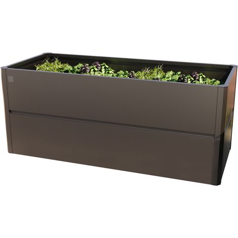 PRIMEYARD 200 x 85 x 77 cm Hochbeet Theo, Stahl, Anthrazit-Metallic