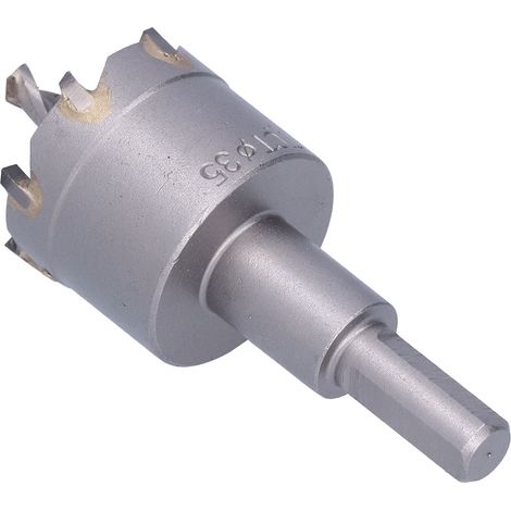 Scie cloche en acier rapide à trois lames, conception à angle d'inclinaison, coupe-trous durable pour métal avec clé hexagonale, 35 mm (1/5)