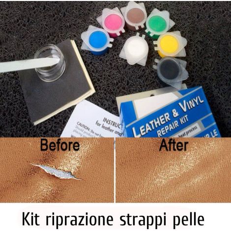 Kit riparazione pelle Restauro Cuoio Vinile Ecopelle Sedili Auto divani fai da te (1/5)