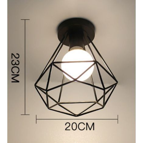 Geometric wrought iron wall sconce for living room, kitchen, attic, dining room, cafe (bulb not included). Small white diamond-shaped E27 light. (1/5)