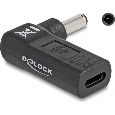 Delock Adaptador para cable de carga de ordenador portÃ¡til USB Type-Câ¢ hembra a Dell 4,5 x 3,0 mm macho en Ã¡ngulo de 90Â°