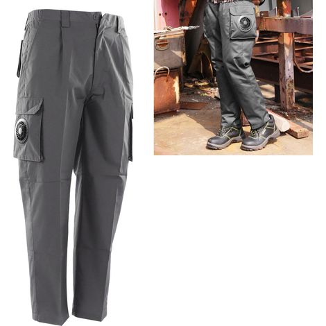 Pantalon rafraîchissant d'été avec ventilateur intégré, protection contre les coups de chaleur sur les chantiers, gris clair, taille XXL homme (1/5)