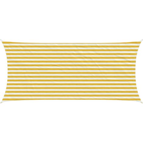 Sunshade Sail Yellow and White 2 x 4 m HDPE vidaXL