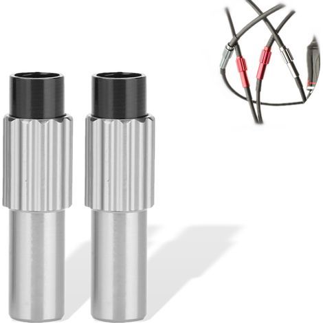 (1 Pair) (Titanium Color) Bicycle Cable Adjusters, Bicycle Brake Cable, Gear Shift Connector, Cable Adjustment Box Cap, Line Regulator (1/4)