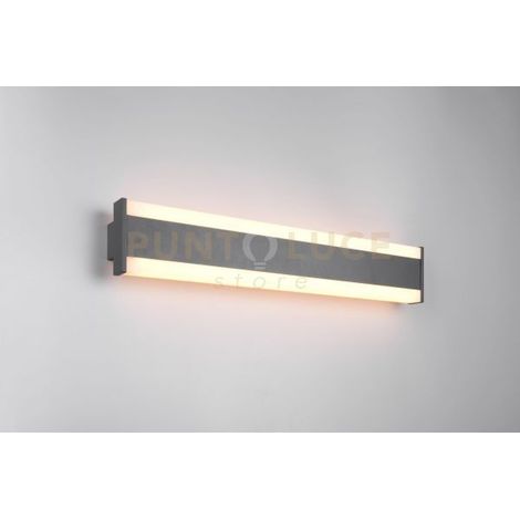 DAWSON APPLIQUE FASCIA DA ESTERNO ALLUMINIO ANTRACITE CON REGOLAZIONE SIA TEMPERATURA DI COLORE DEL LED SIA INTENSITA' IP54 L.60CM 8W 900lm, 2300+3000+4000K
