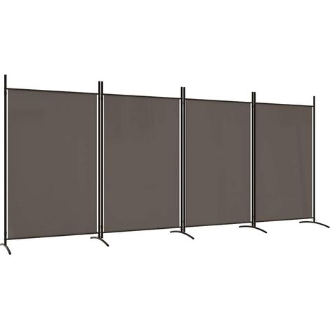 Paravent Cloison de séparation 4 panneaux, Pour Jardin, Balcon, Terrasse Anthracite 346x180 cm Tissu OIB5877E (1/5)