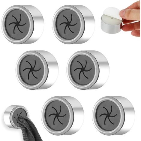6 soportes para paños de cocina, Soportes para toallas, Ganchos autoadhesivos para toallas, Soportes redondos para toallas, Toallero sin taladro (1/5)