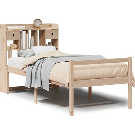 Maison Exclusive - Lit bibliothèque sans matelas 75x190 cm bois de pin massif (1/5)