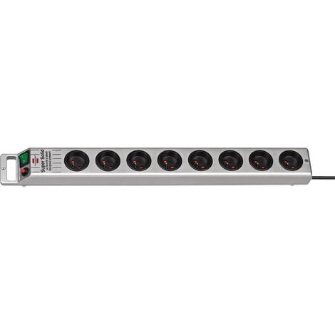 Multipresa a 8 prese 2,5 m H05VV-F3G1.5 argento Super-Solid brennenstuhl