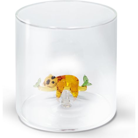 Bicchiere in Vetro Borosilicato 250 ml Decoro Bradipo WD LIFESTYLE