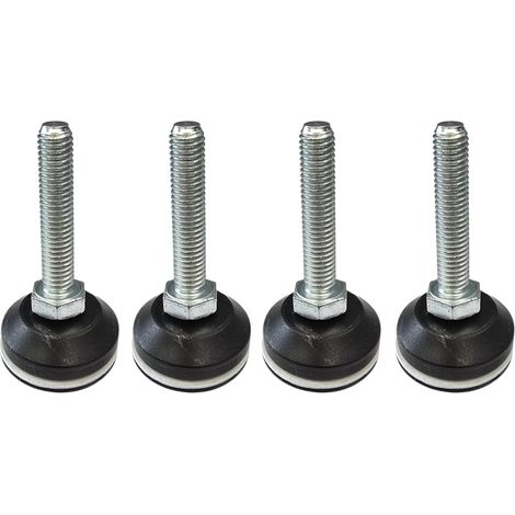 4x Pied réglable vérin vis de réglage avec patin téflon PTFE Ajustable Poussoir Butée Meuble Outillage Table Bureau Collectivité Loisir, M10x40mm