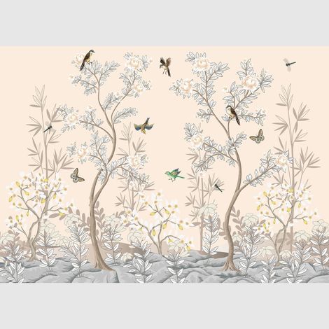 Papier peint intissé - Oiseaux chinois - 375x270 cm (1/3)
