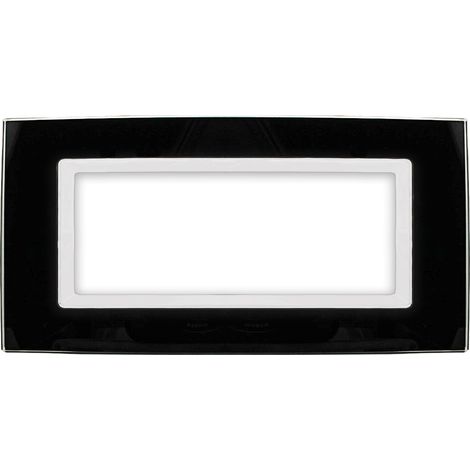 Placca Plexi 7M Moduli 506 Nera Plexiglass Compatibile Bticino Living (1/3)