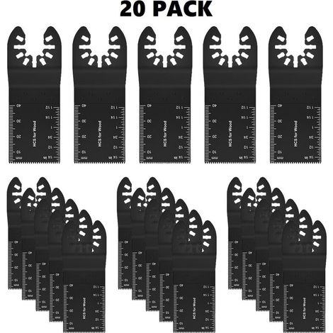 Kit di accessori per lame per seghe multiuso, 20 pezzi di accessori per utensili oscillanti multifunzione (1/3)