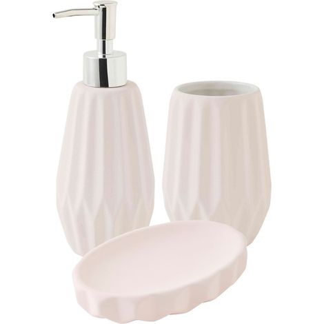 Set salle de bain à relief 3 pièces céramique