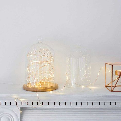 Filo di 20 micro led 10 pezzi stringa 117 cm con cavo metallico flessibile a batteria catena di luci lucine per confettata presepe decorazioni natalizie