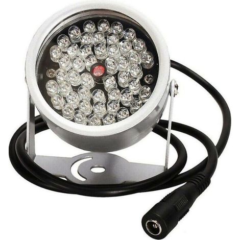 Lumiere Vision Nocturne - Infrarouge LED - Pour Camera Videosurveillance - 7 cm - 48 LED - Portee 20 a 30 m (1/4)