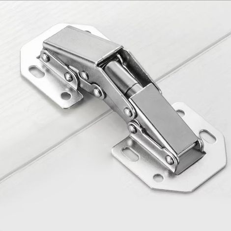 Lot de 1 Charnière Porte Placard en Inox, 117 × 41mm Charnière Invisible Meubles Porte Coin 90 Degrés avec Vis (1/5)