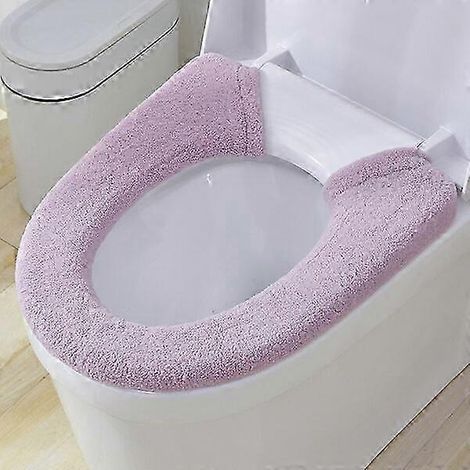 Housse de siège de toilette universelle lavable et réutilisable, compatible avec les toilettes en forme de V et de O. (1/2)