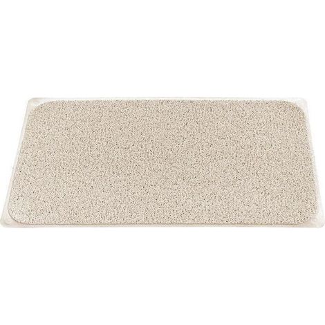 Tapis de douche antidérapant en luffa blanc PVC 70x40cm (1/5)