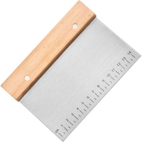 Lot de 2 racloirs à pâte carrés en acier inoxydable avec graduation, pour boulangerie (1/5)