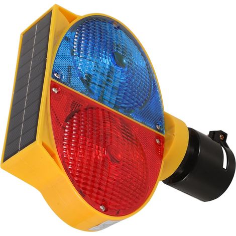 Lampe de Signalisation Solaire pour Barricade Lumière Clignotante Rouge et Bleue Sécurité Routière Nocturne Installation Stable avec Clip Voyant Avertissement Bordure Route (1/5)