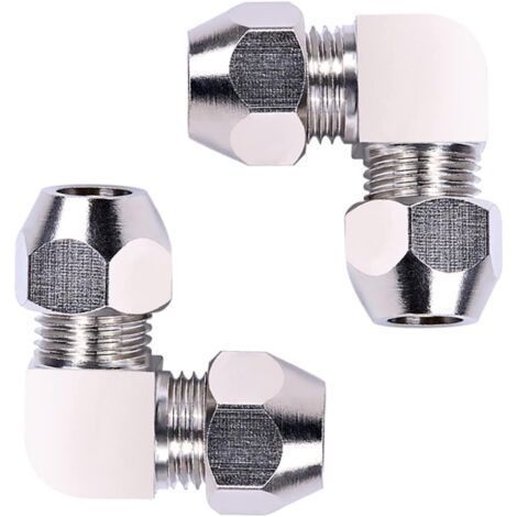 Raccords à compression de 6 mm, raccord de tuyau pneumatique coudé argenté (1/5)