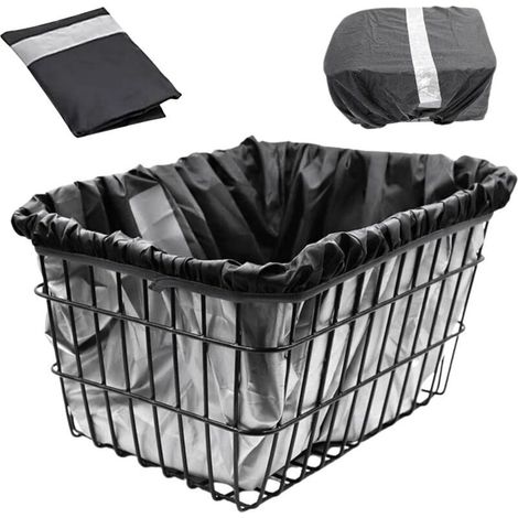 Protection contre la pluie pour panier de vélo, housse pour panier de vélo avec bandes réfléchissantes, protection imperméable contre la pluie pour panier arrière, pour tous les paniers jusqu'à la