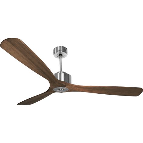 Modulo Regular Ring - Super destratificateur et ventilateur DC 166 cm Chrome pales bois sombre sans Lumière  30 à 60 m² (1/5)