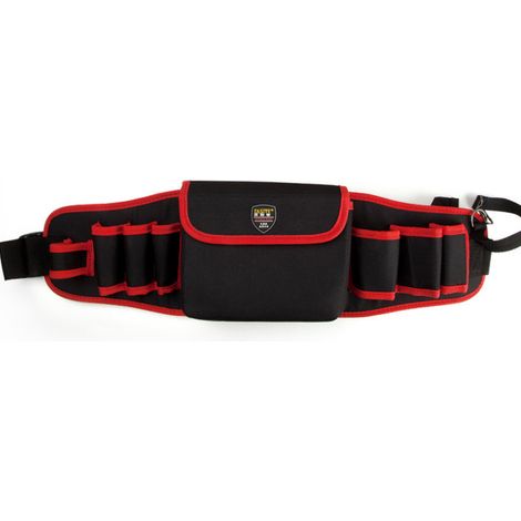Porte - outils robuste ceinture réglable - plusieurs poches et porte - outils multimètre rouge noir (1/4)