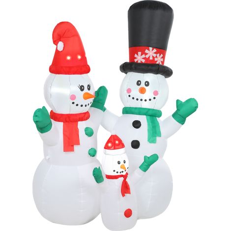 Bonhomme de neige gonflable Noël 1,8m avec éclairage LED intérieur extérieur